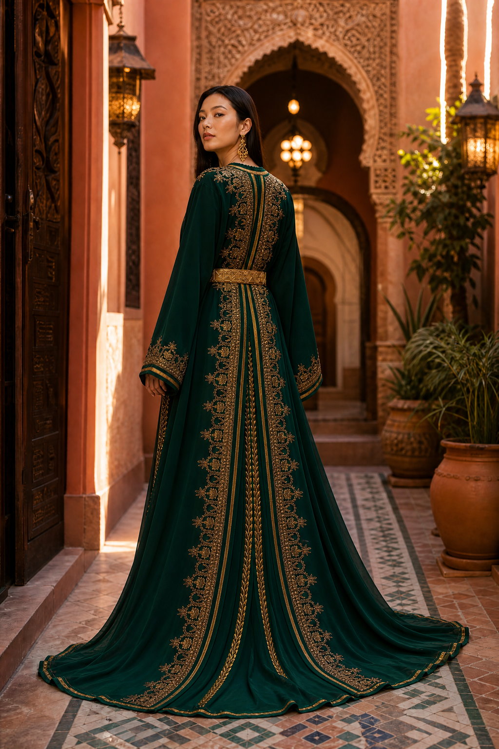 Emerald Palace Kaftan — Handmade Moroccan Takchita