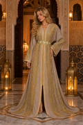 Champagne Gold Kaftan — Handmade Moroccan Bridal Takchita