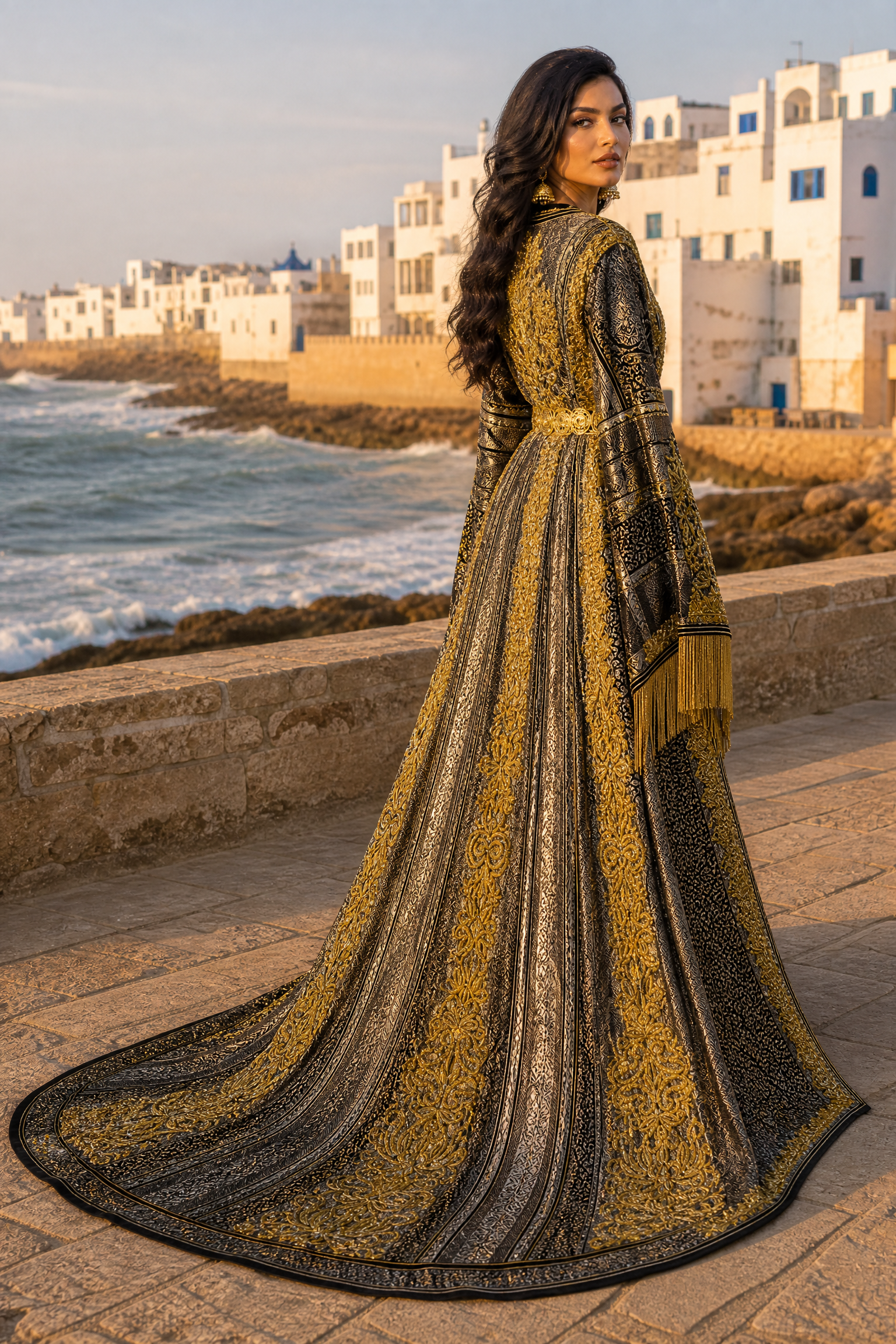 Imperial Brocade Takchita — Handmade Moroccan Bridal Kaftan