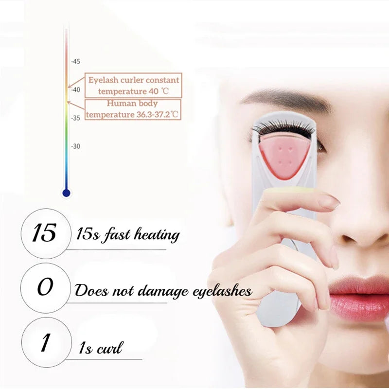 1pc Electric Heated Eyelash Curler with Eyelash Card Makeup Eye Lashes