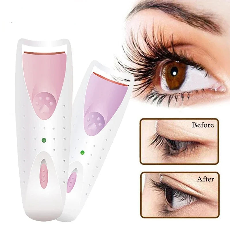 1pc Electric Heated Eyelash Curler with Eyelash Card Makeup Eye Lashes