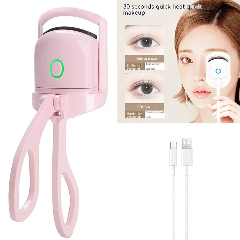 1pc Electric Heated Eyelash Curler with Eyelash Card Makeup Eye Lashes